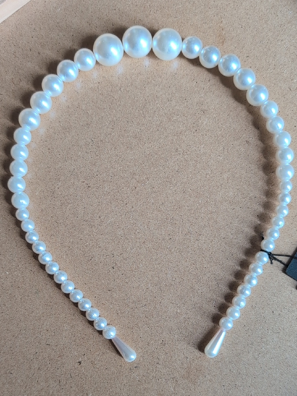 Pearl Beaded Headband - White Faux Pearl Hair Accessory